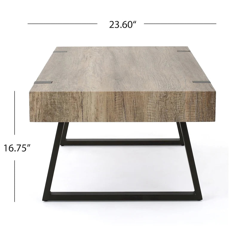 Tavolino da caffè Abitha effetto legno di Christopher Knight Home - 43.25 L x 23.60 W x 16.75 H