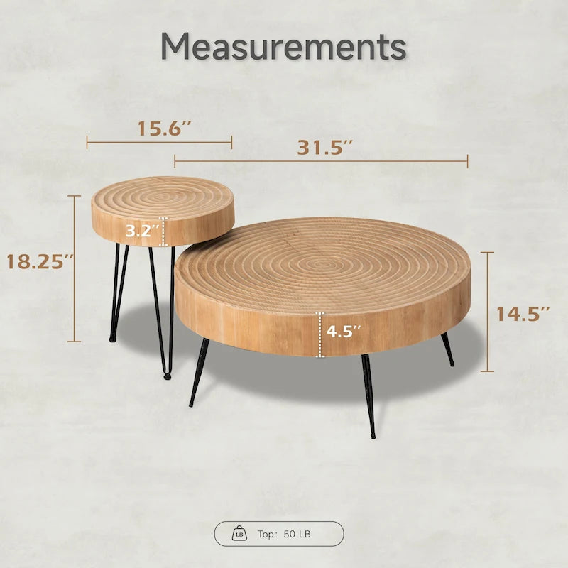 COZAYH Ensemble de 2 tables basses