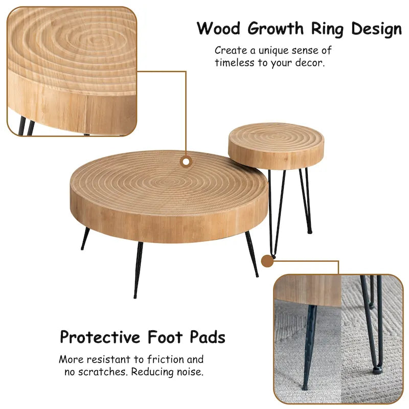 COZAYH Ensemble de 2 tables basses