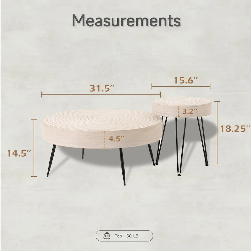 COZAYH Ensemble de 2 tables basses
