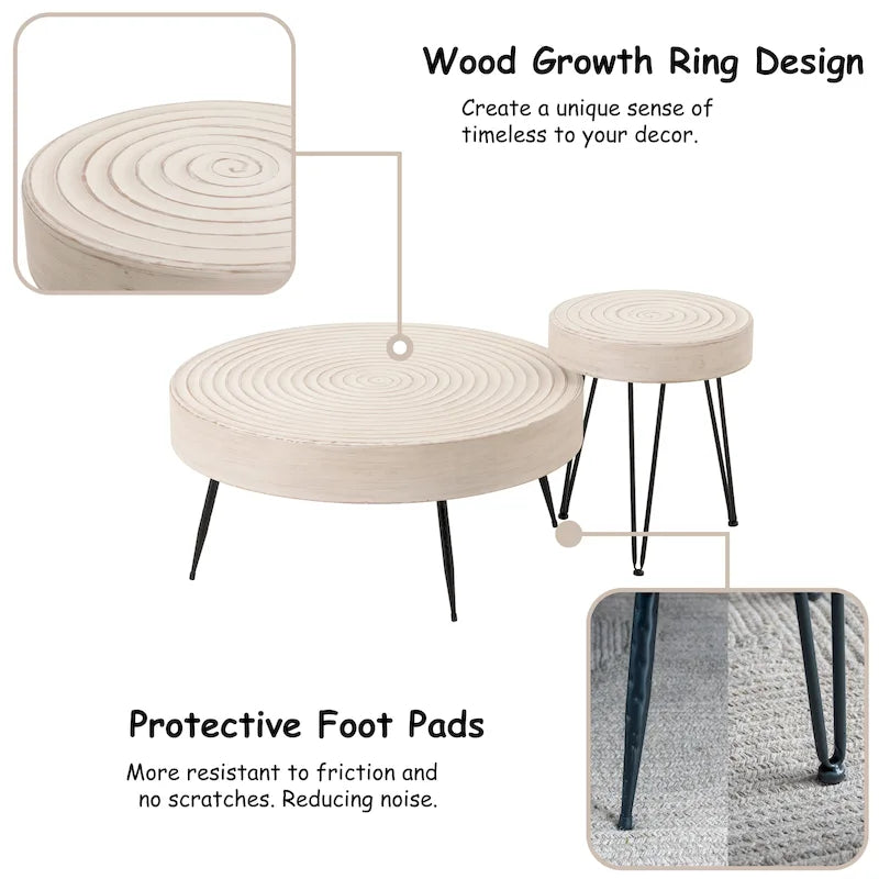 COZAYH Ensemble de 2 tables basses