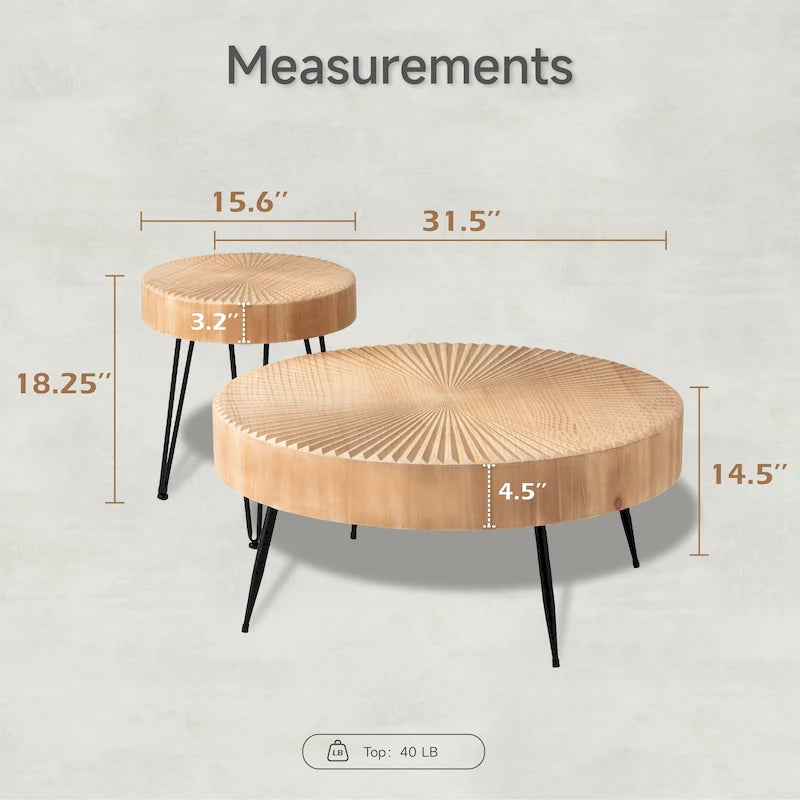 COZAYH Ensemble de 2 tables basses