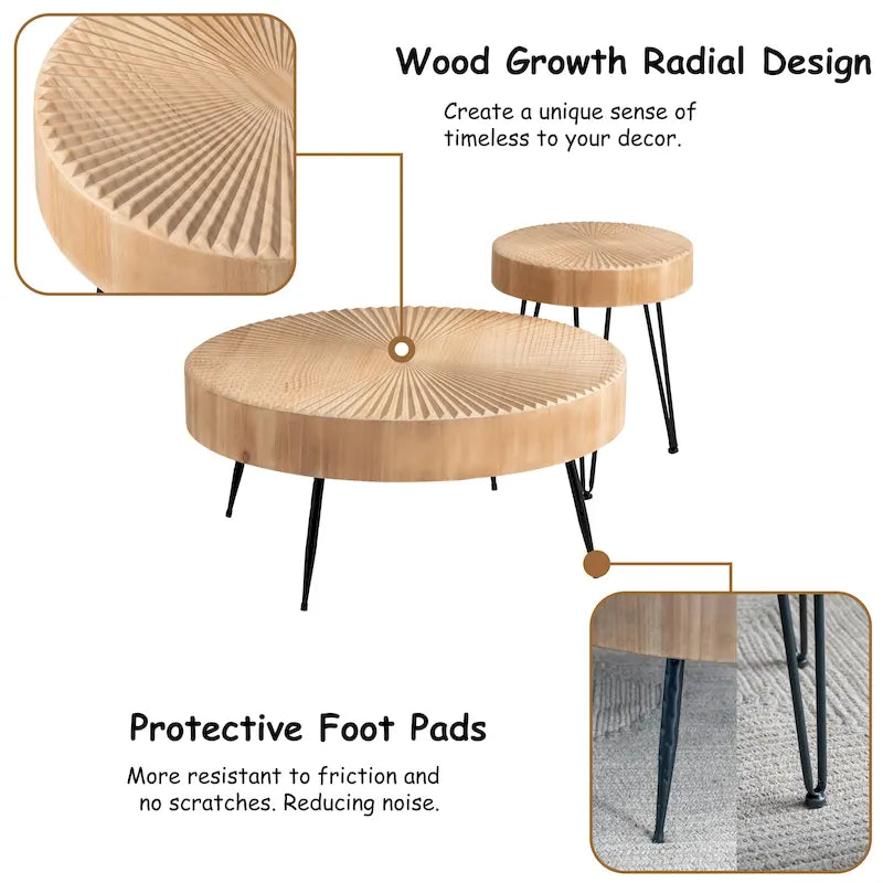 COZAYH Ensemble de 2 tables basses