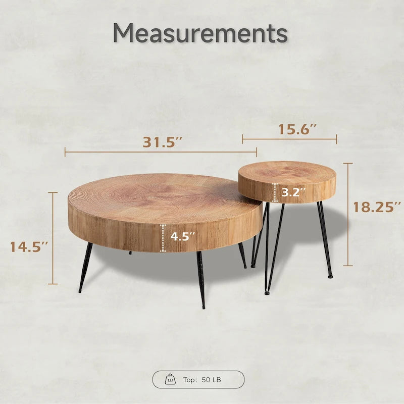 COZAYH Ensemble de 2 tables basses