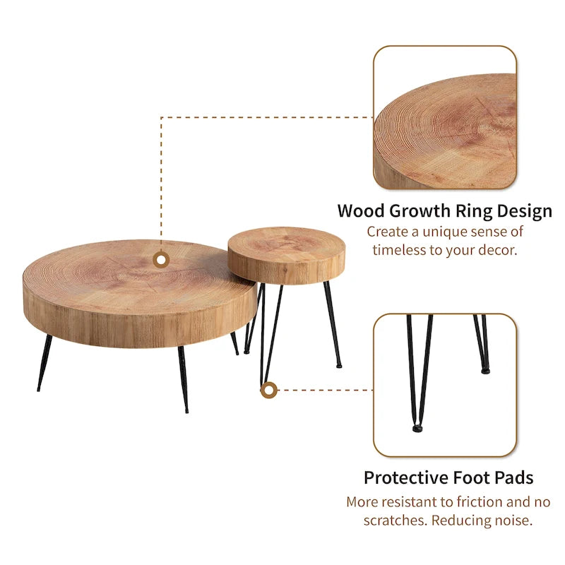 COZAYH Ensemble de 2 tables basses