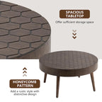 Tavolino da salotto in legno massello marrone rustico COSIEST