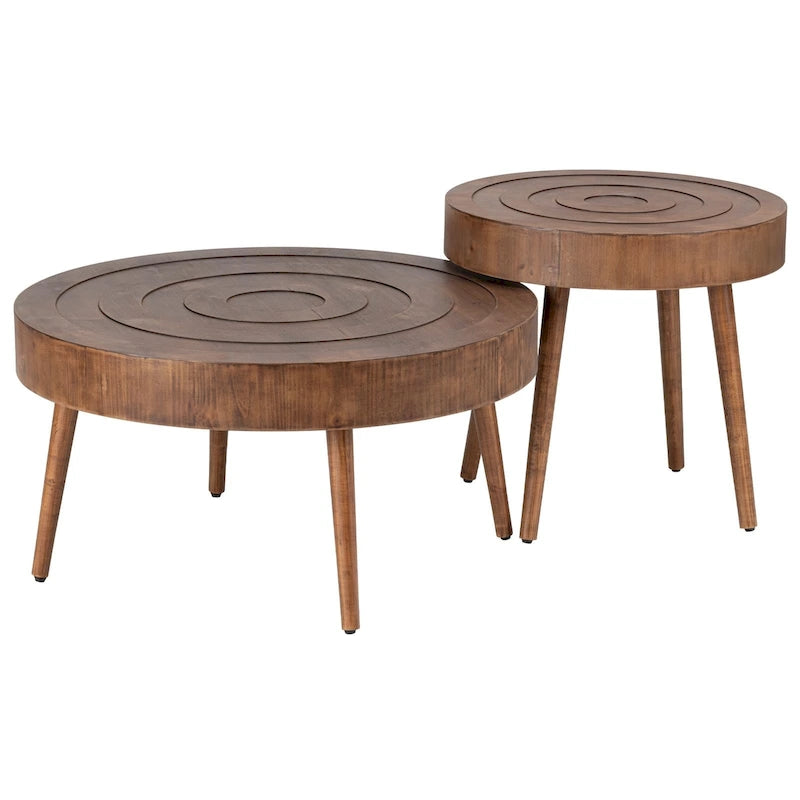 Tavolino da salotto in legno massello marrone rustico COSIEST