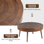 Tavolino da salotto in legno massello marrone rustico COSIEST