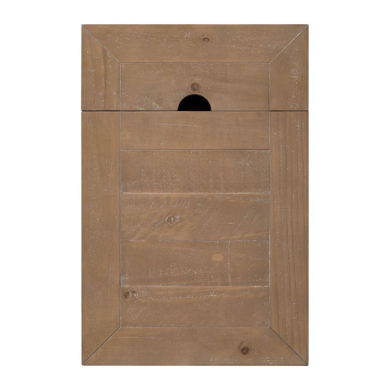 Table d'appoint de chevet Monterey en bois massif avec prises de courant cachées