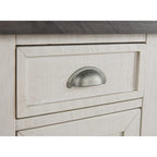 Table d'appoint de chevet Monterey en bois massif avec prises de courant cachées