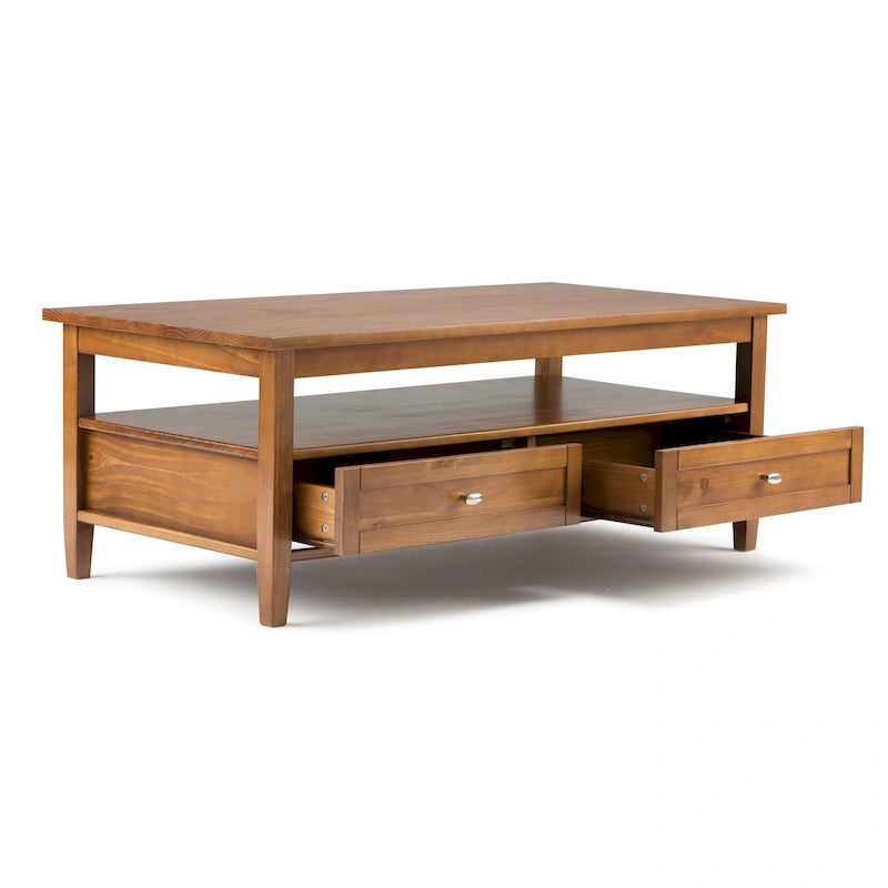 WYNDENHALL Norfolk Tavolino da salotto transizionale in legno - 122 cm di larghezza