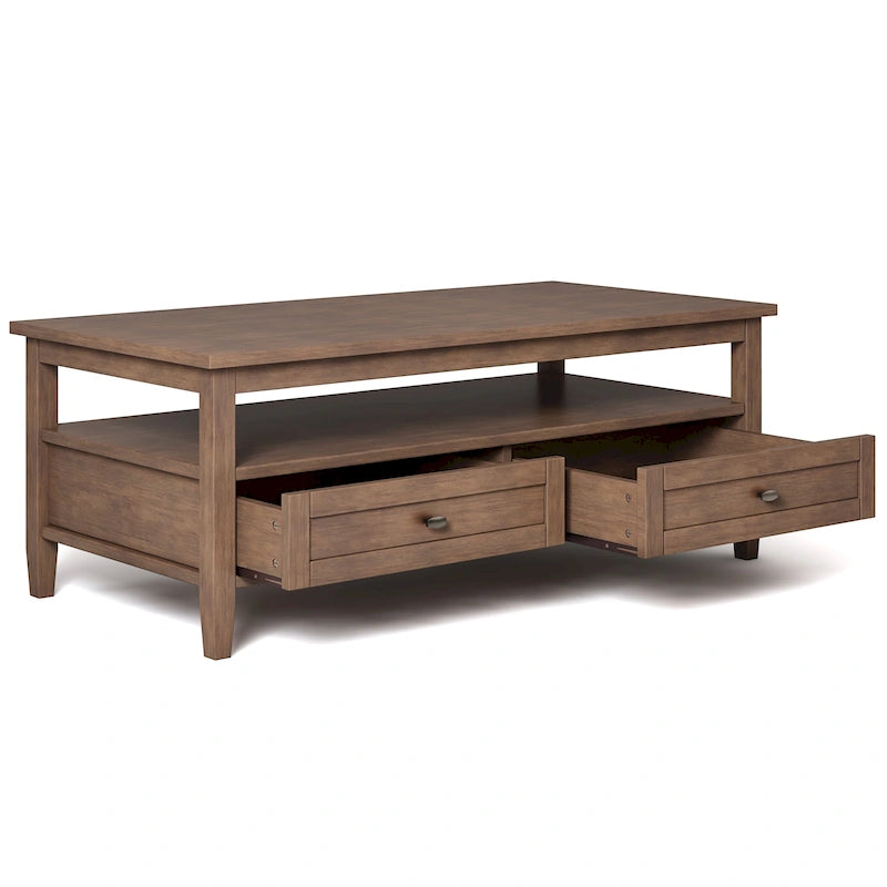WYNDENHALL Norfolk Tavolino da salotto transizionale in legno - 122 cm di larghezza