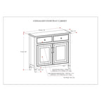 WYNDENHALL Hampshire mobiletto contenitore tradizionale per ingresso in legno massello, 40" di larghezza - 40" L x 15" P x 36" H