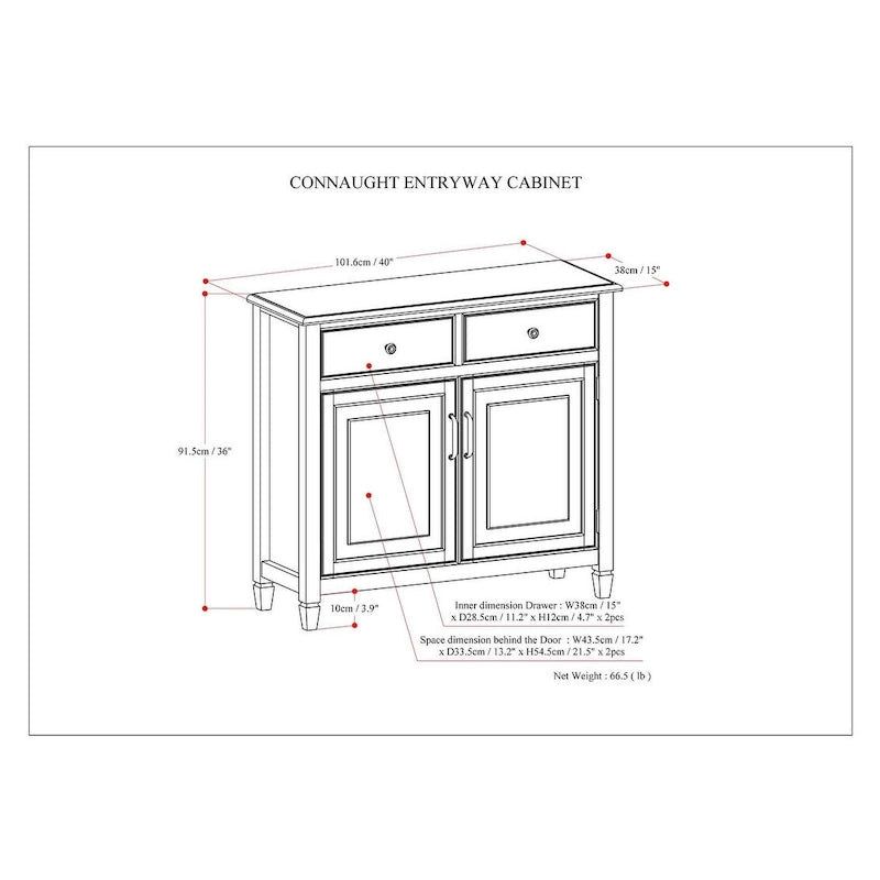 WYNDENHALL Hampshire mobiletto contenitore tradizionale per ingresso in legno massello, 40" di larghezza - 40" L x 15" P x 36" H