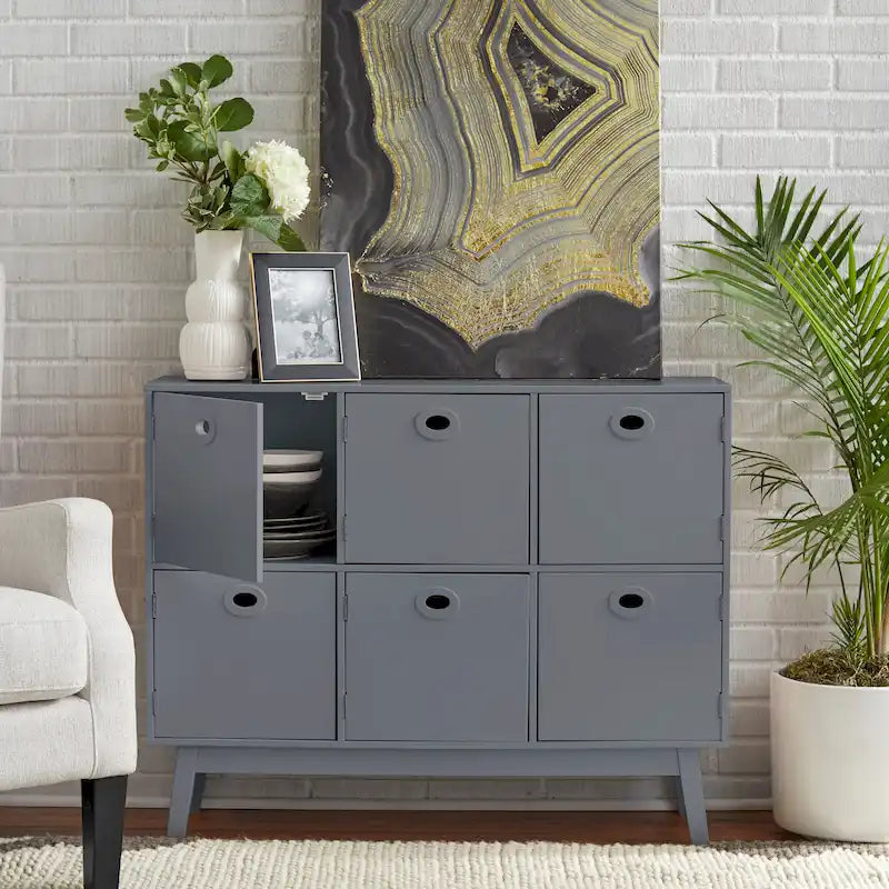 Mobile contenitore a 6 ante Jamie Simple Living, stile moderno di metà secolo