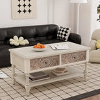 COSIEST Vintage Solid Wood 2-Drawers Console Table-31.5W x 12L x 30H