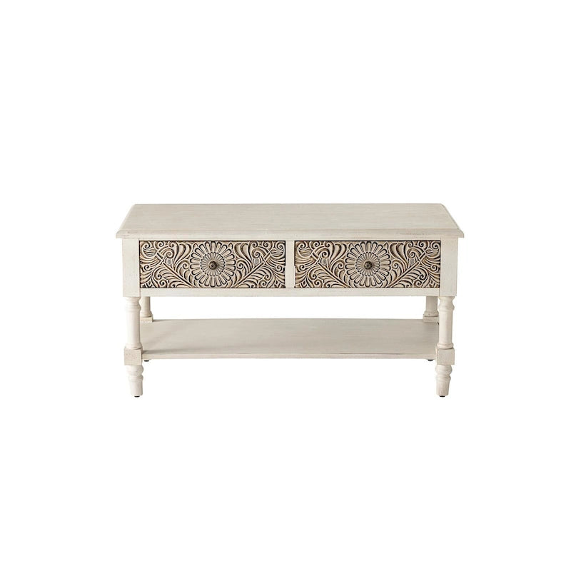 COSIEST Vintage Solid Wood 2-Drawers Console Table-31.5W x 12L x 30H