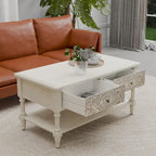 COSIEST Vintage Solid Wood 2-Drawers Console Table-31.5W x 12L x 30H