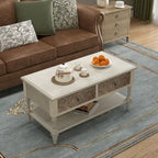 COSIEST Vintage Solid Wood 2-Drawers Console Table-31.5W x 12L x 30H