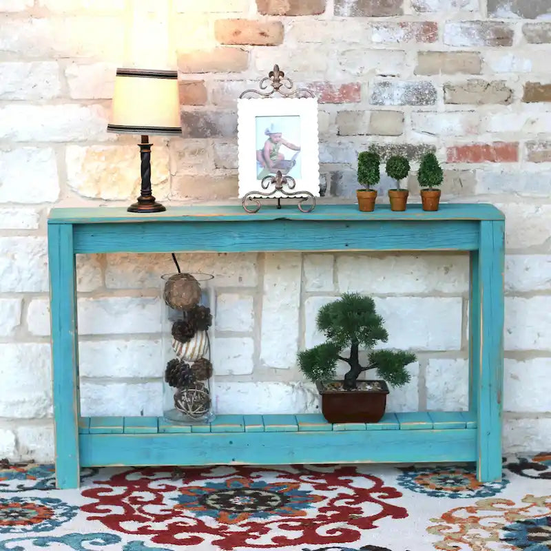 Consolle da Ingresso in Legno Rustico di Recupero - 117L x 20P x 71A cm