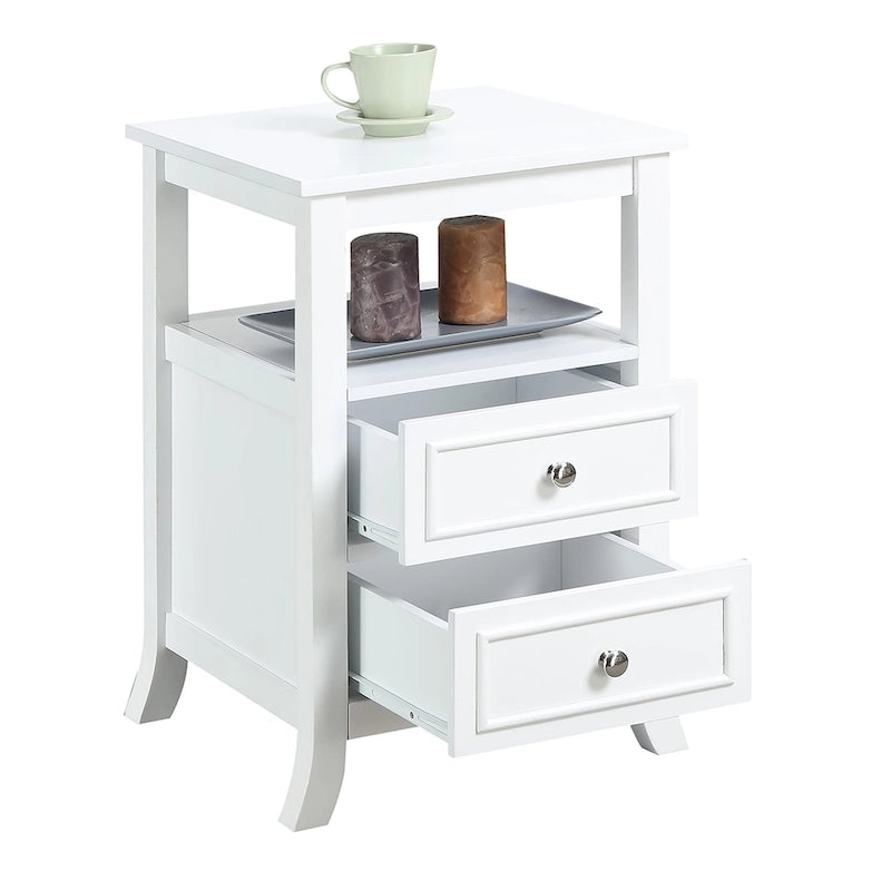Tavolino finale con 2 cassetti e ripiano Convenience Concepts Melbourne