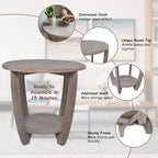 COZAYH Tavolino da Salotto Rustico con Scaffale Contenitore