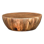 Tavolino da caffè Arthur Mango Wood di forma rotonda, Marrone scuro