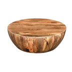 Tavolino da caffè Arthur Mango Wood di forma rotonda, Marrone scuro