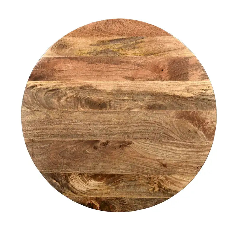 Tavolino da caffè Arthur Mango Wood di forma rotonda, Marrone scuro