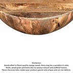Tavolino da caffè Arthur Mango Wood di forma rotonda, Marrone scuro