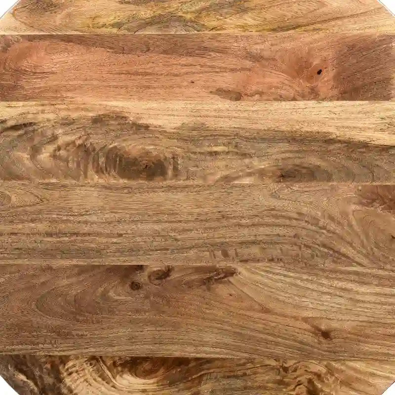 Tavolino da caffè Arthur Mango Wood di forma rotonda, Marrone scuro