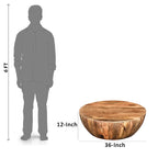 Tavolino da caffè Arthur Mango Wood di forma rotonda, Marrone scuro