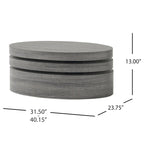 Tavolino da Caffè Ovale Carson Mod Girevole in Legno di Christopher Knight Home