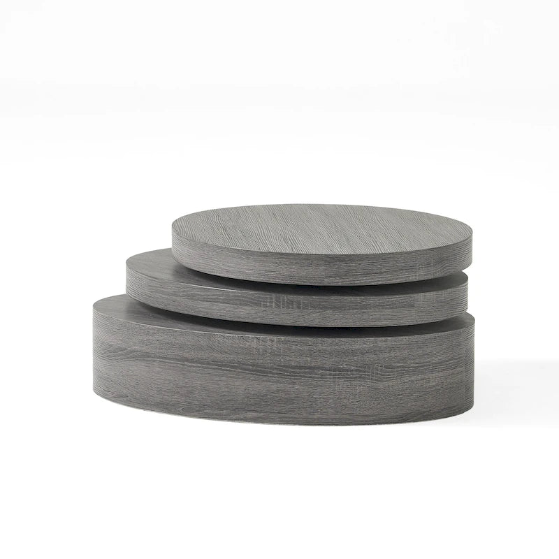 Tavolino da Caffè Ovale Carson Mod Girevole in Legno di Christopher Knight Home