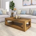 Table basse rectangulaire moderne avec étagère Plank and Beam