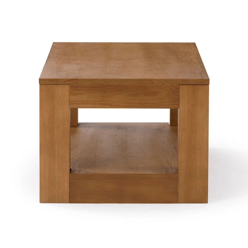 Table basse rectangulaire moderne avec étagère Plank and Beam