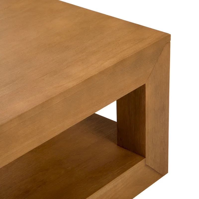 Table basse rectangulaire moderne avec étagère Plank and Beam