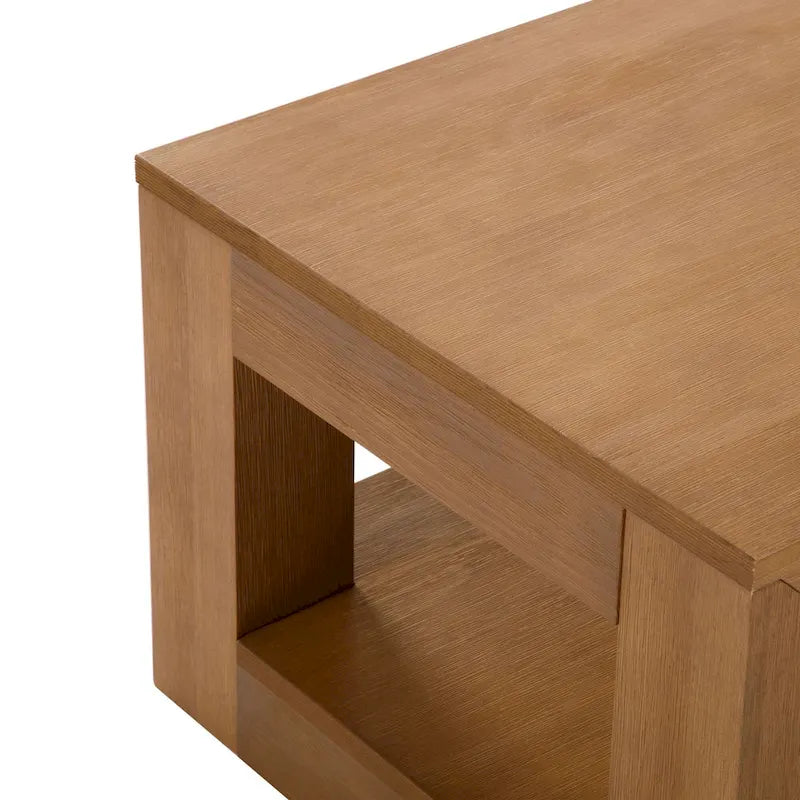 Table basse rectangulaire moderne avec étagère Plank and Beam