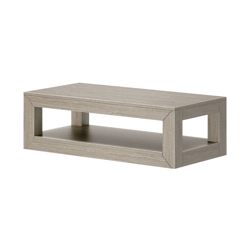 Table basse rectangulaire moderne avec étagère Plank and Beam