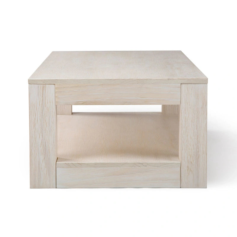 Table basse rectangulaire moderne avec étagère Plank and Beam