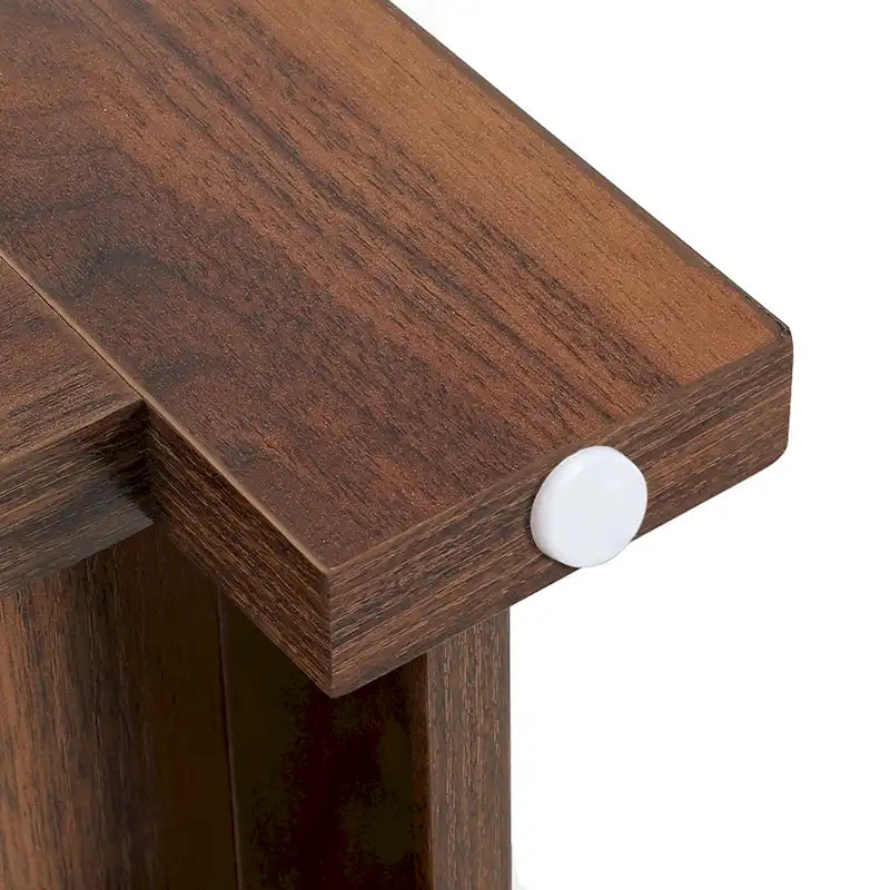 Table basse carrée en bois, style rustique moderne, avec rangement