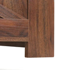 Table basse carrée en bois, style rustique moderne, avec rangement