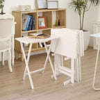Set di 5 tavolini vassoio tradizionali in legno massello Laflin di Porch & Den