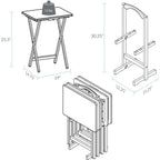 Set di 5 tavolini vassoio tradizionali in legno massello Laflin di Porch & Den