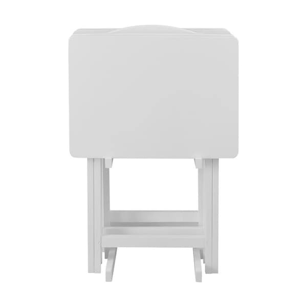 Set di 5 tavolini vassoio tradizionali in legno massello Laflin di Porch & Den