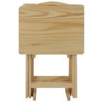 Set di 5 tavolini vassoio tradizionali in legno massello Laflin di Porch & Den