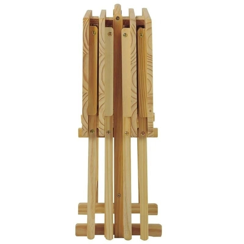 Set di 5 tavolini vassoio tradizionali in legno massello Laflin di Porch & Den