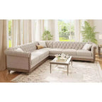 Mirod Large Retro Sectional Sofa with Wooden Legs, Comfortable Modular Design for Living Room, Lounge, and Family Spaces