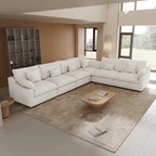 Large Linen Corner Sectional Sofa Couch for Living Room Set