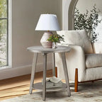 Tavolino rotondo in vetro a 2 livelli COSIEST per soggiorno - 56x56x61 cm